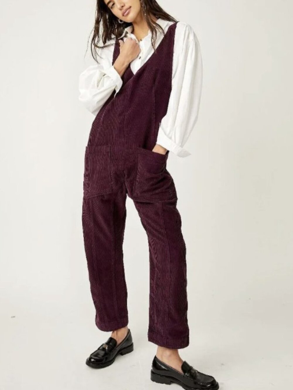 We The Free High Roller Cord Jumpsuit Size S